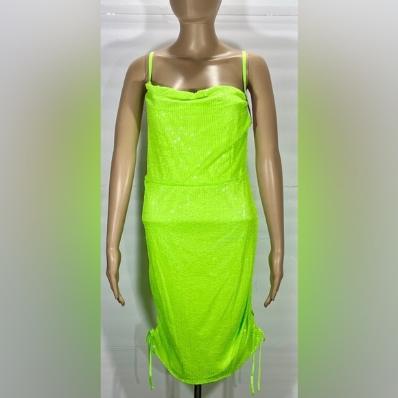 NWT WILD FABLE LIME SEXY SEQUIN PARTY DRESS SIZE XL - Picture 2 of 8